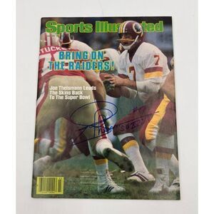 Joe Theismann Signed Sports Illustrated January 16 1984 USPS GA, USPS PM, USPS P
